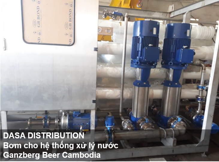 Bơm cho hệ thống xử lý nước Gamzberg Beer Cambodia