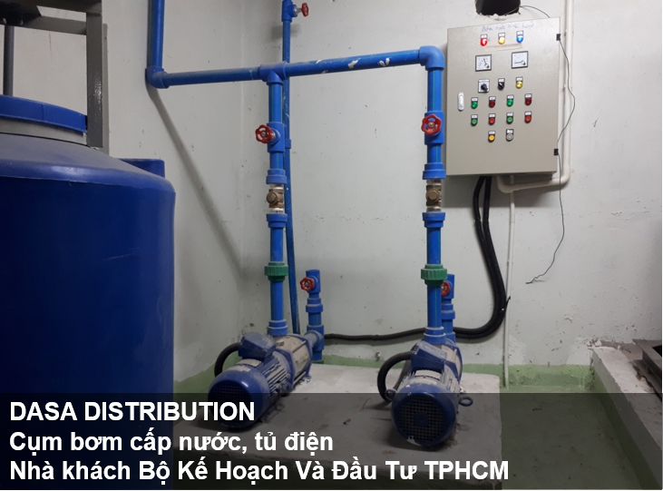 Cụm bơm cấp nước, tủ điện nhà khách bộ kế hoạch đầu tư HCM